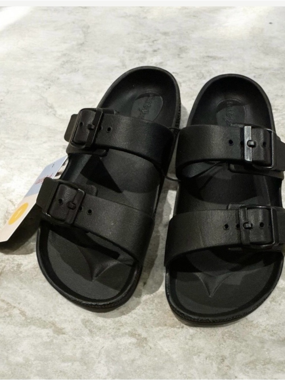 Buy 1 get one 50% off Cat & Jack Black Double-Buckle Slide Sandals
